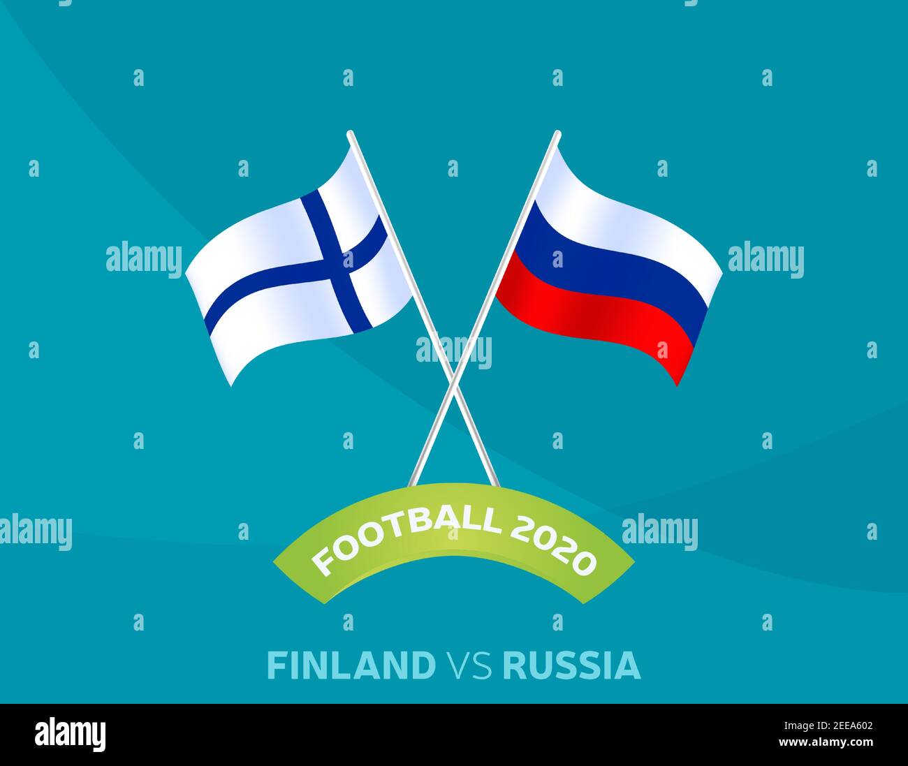 Finland vs Russia match. Football 2020 championship match versus teams