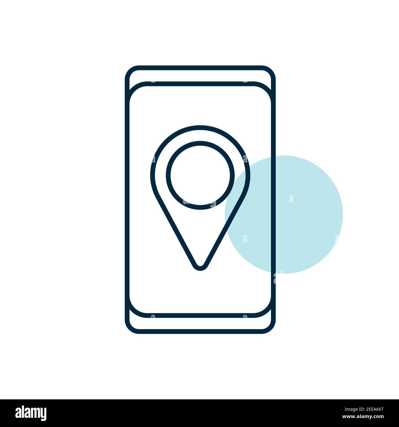Smartphone with pin location style icon vector. Navigation sign. Graph ...