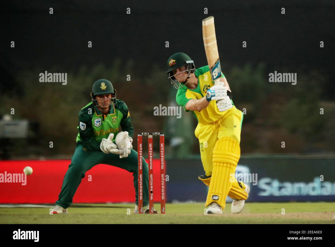 Cricket - South Africa v Australia - First ODI - Boland Park, Paarl, South Africa - February 29, 2020   Australia's Steven Smith in action   REUTERS/Mike Hutchings Stock Photo