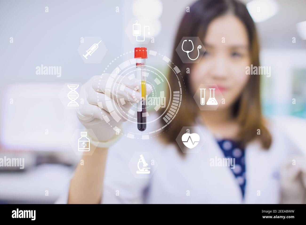 Innovative technology with modern interface in science and medical