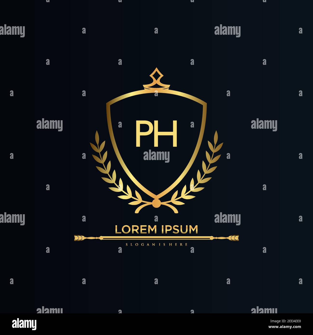 Letter Initial with Royal Template.elegant with crown logo vector, Creative Lettering Logo Vector Illustration. Stock Vector