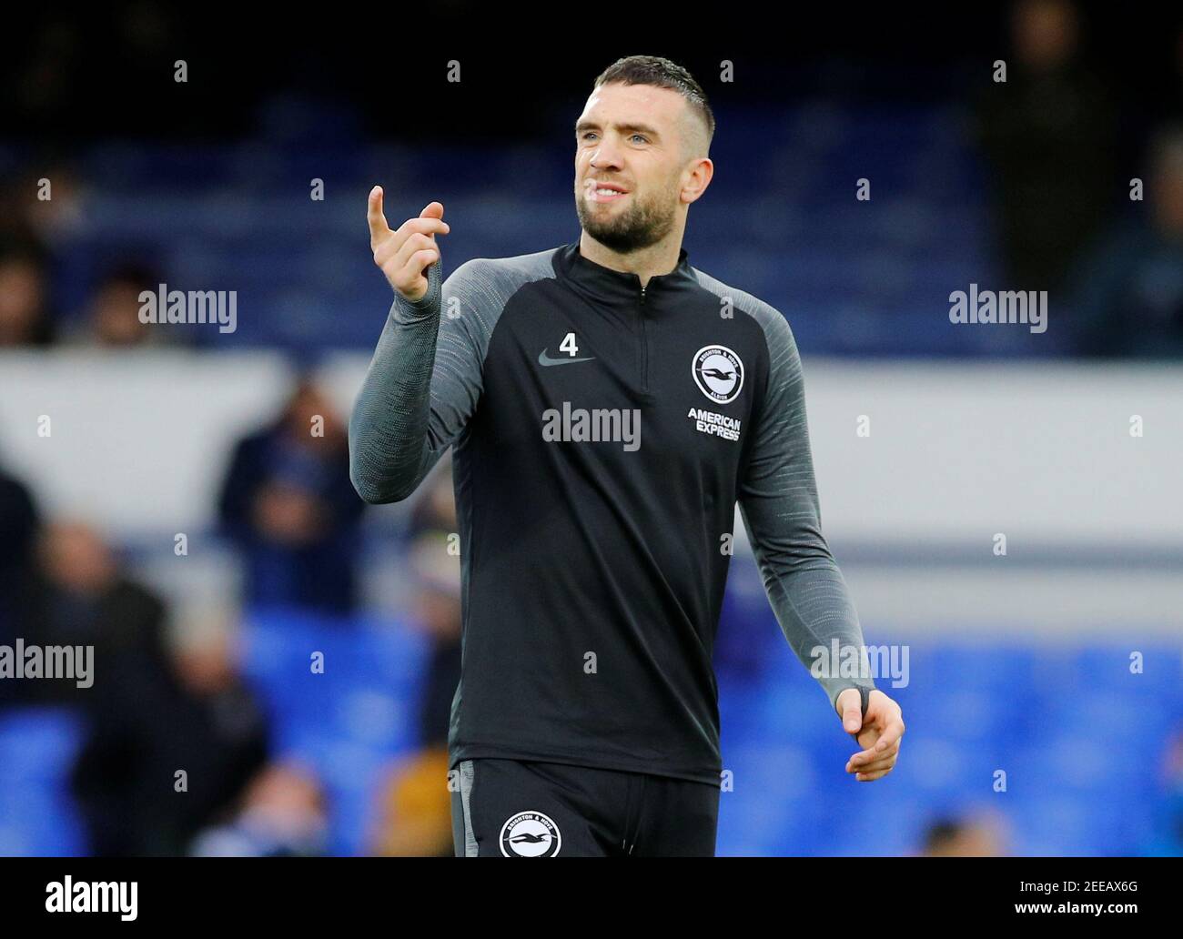 greb blad Kano Soccer Football - Premier League - Everton v Brighton & Hove Albion -  Goodison Park, Liverpool, Britain - January 11, 2020 Brighton & Hove  Albion's Shane Duffy during the warm up before