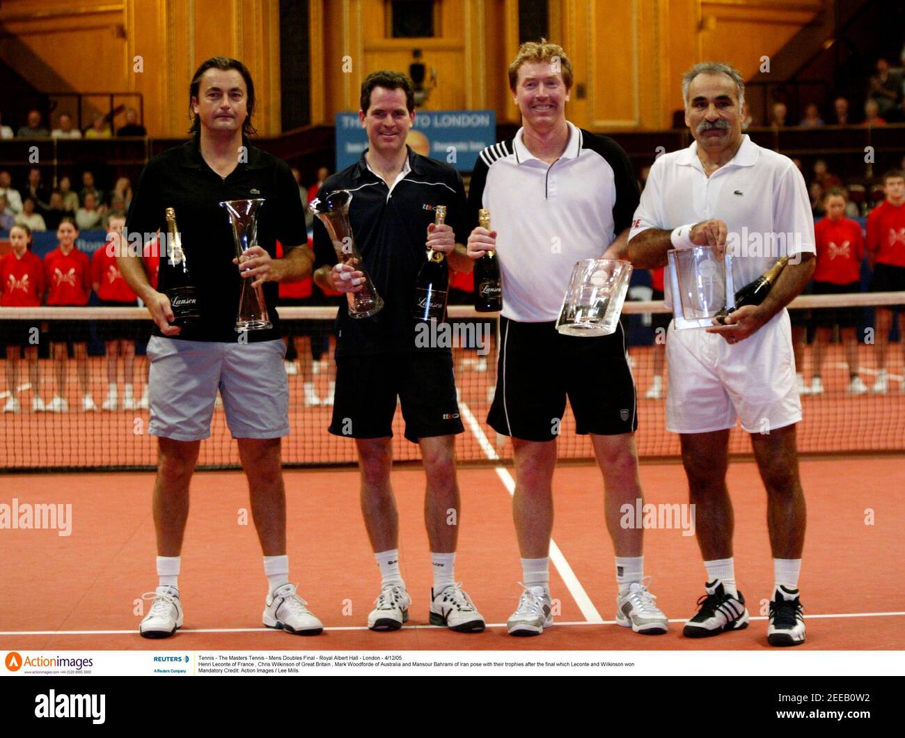 Tennis - The Masters Tennis - Mens Doubles Final - Royal Albert Hall -  London - 4/12/05 Henri Leconte of France , Chris Wilkinson of Great Britain  , Mark Woodforde of Australia