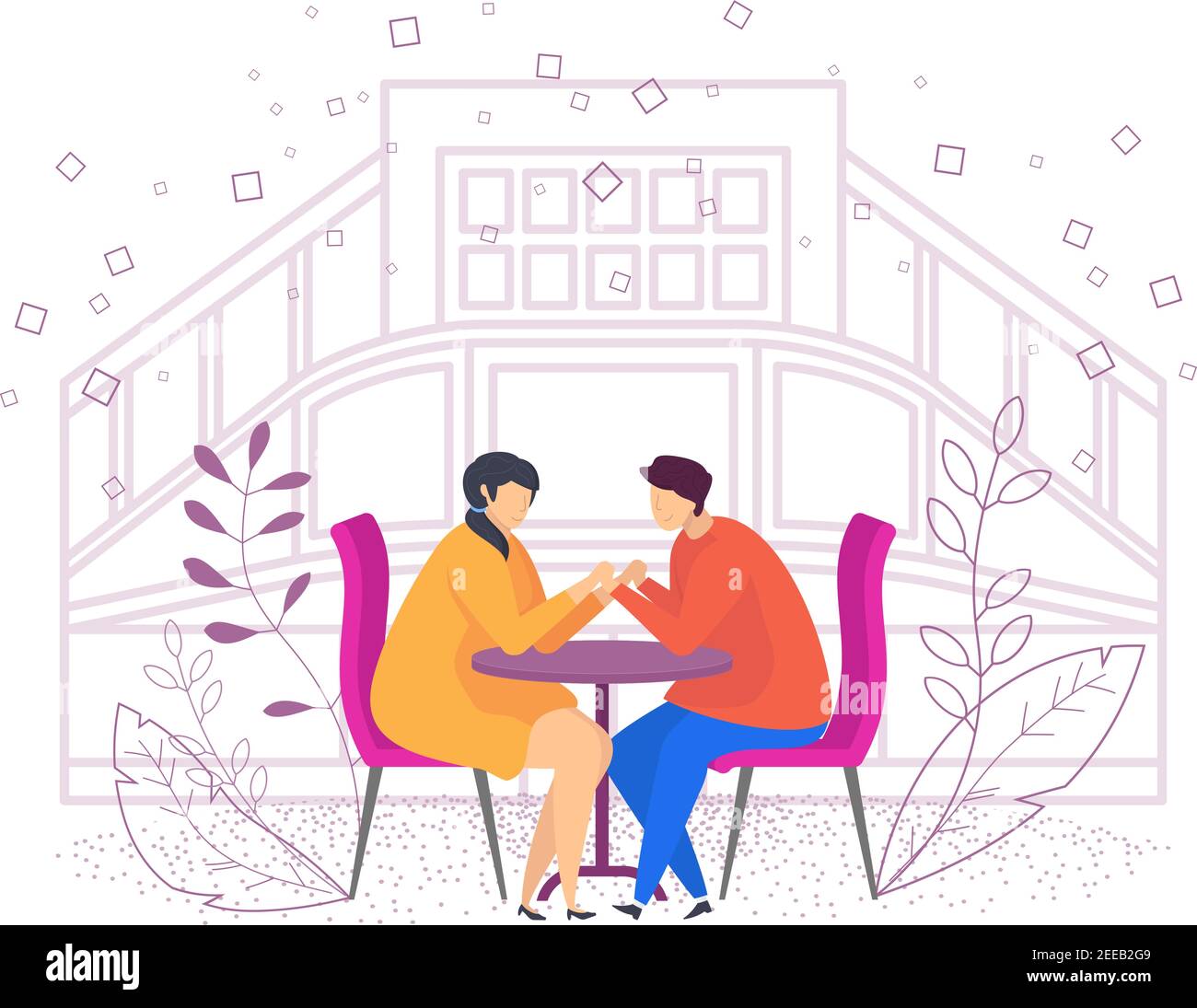 Couples in love. Romantic meeting on the street Stock Vector Image ...