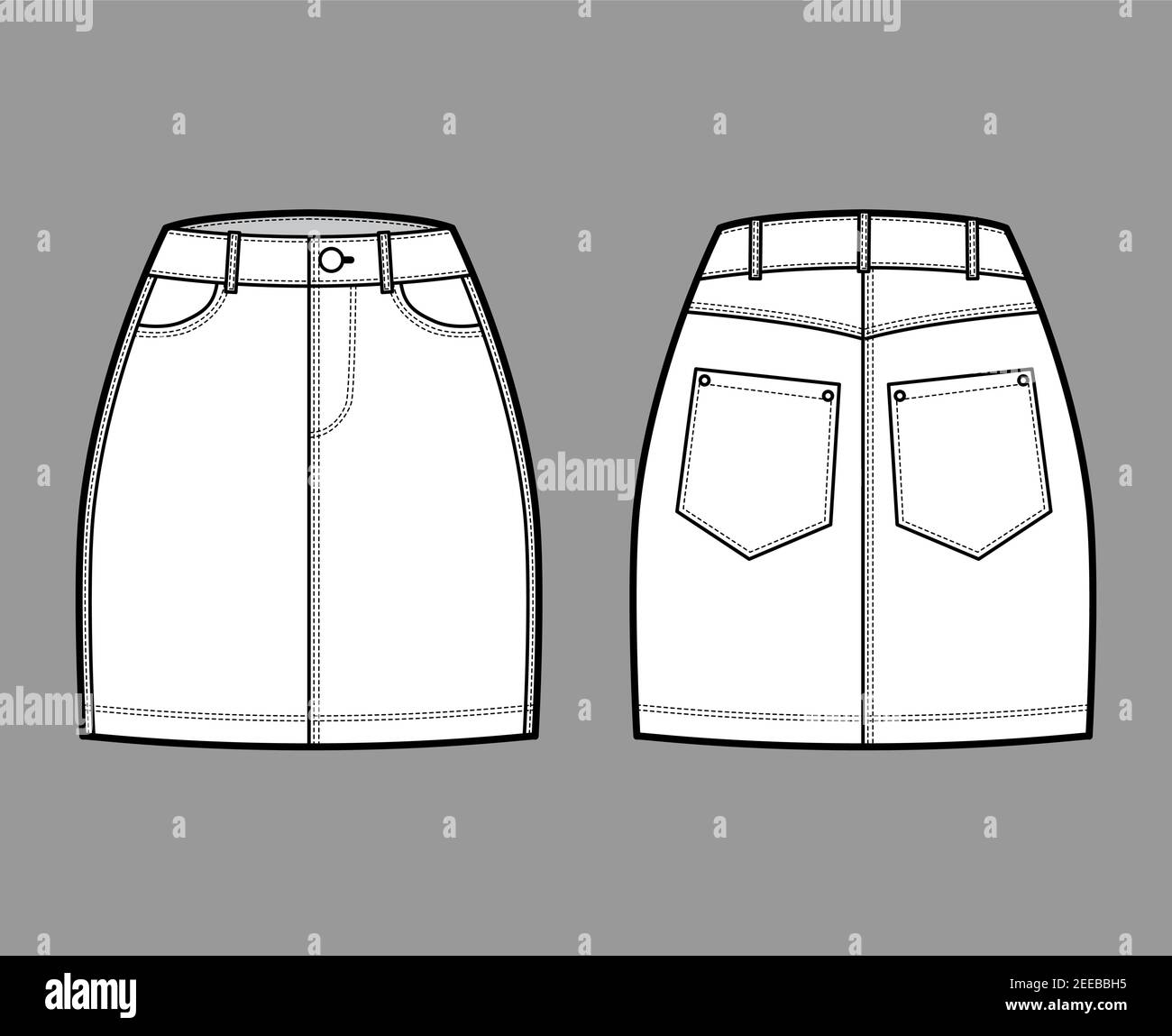Denim mini skirt Stock Vector Images - Alamy