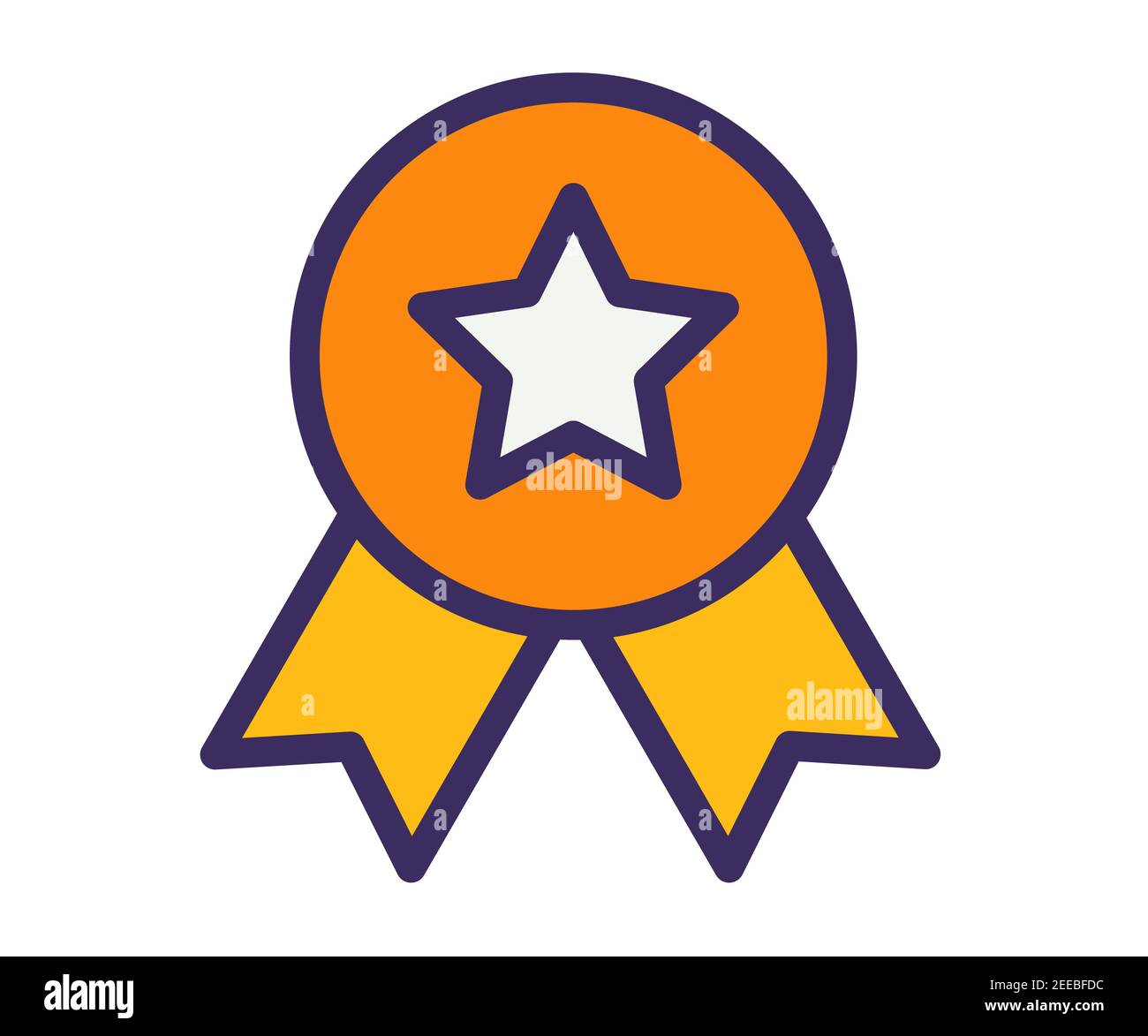badge award achievement single isolated icon with filled line style ...