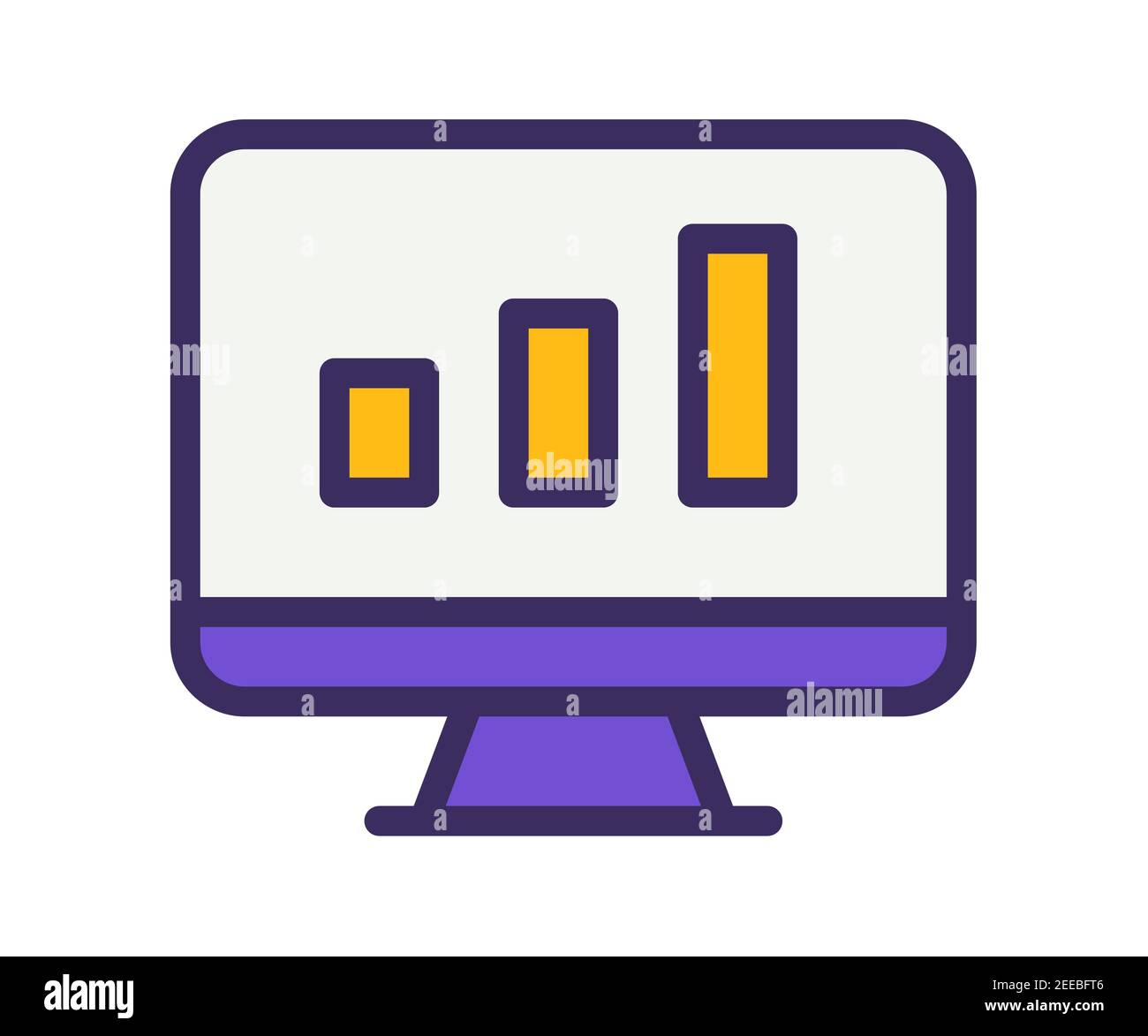 monitor statistic dashboard single isolated icon with filled line style ...