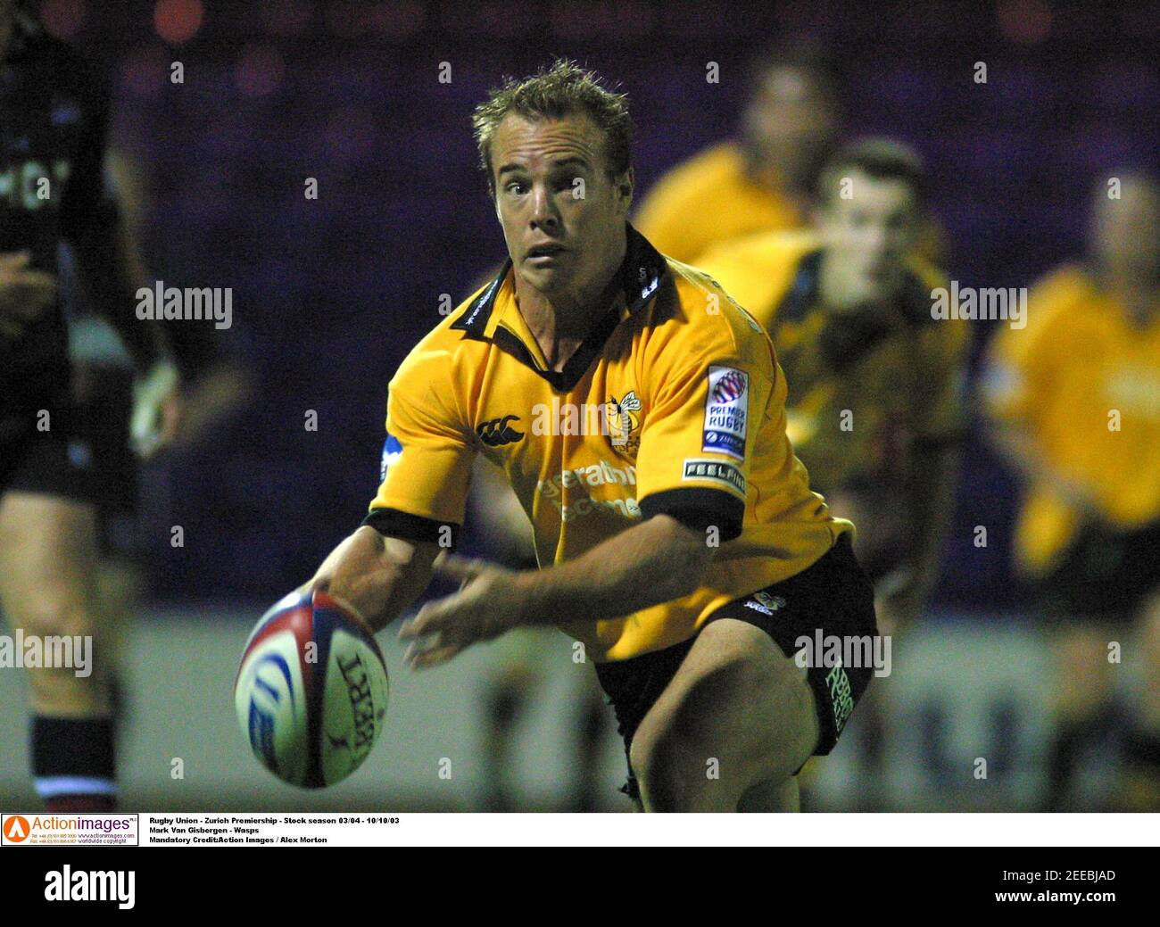Rugby Union Zurich Premiership Stock Season 03 04 10 10 03 Mark Van Gisbergen Wasps Mandatory Credit Action Images Gareth Bumstead Stock Photo Alamy