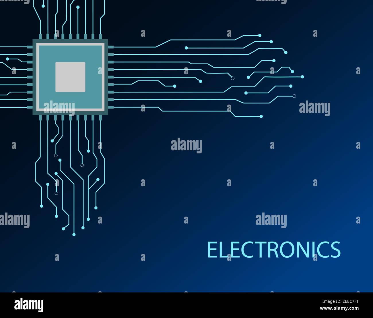 Circuit board cpu. Blue electronics background with line. circuit board ...