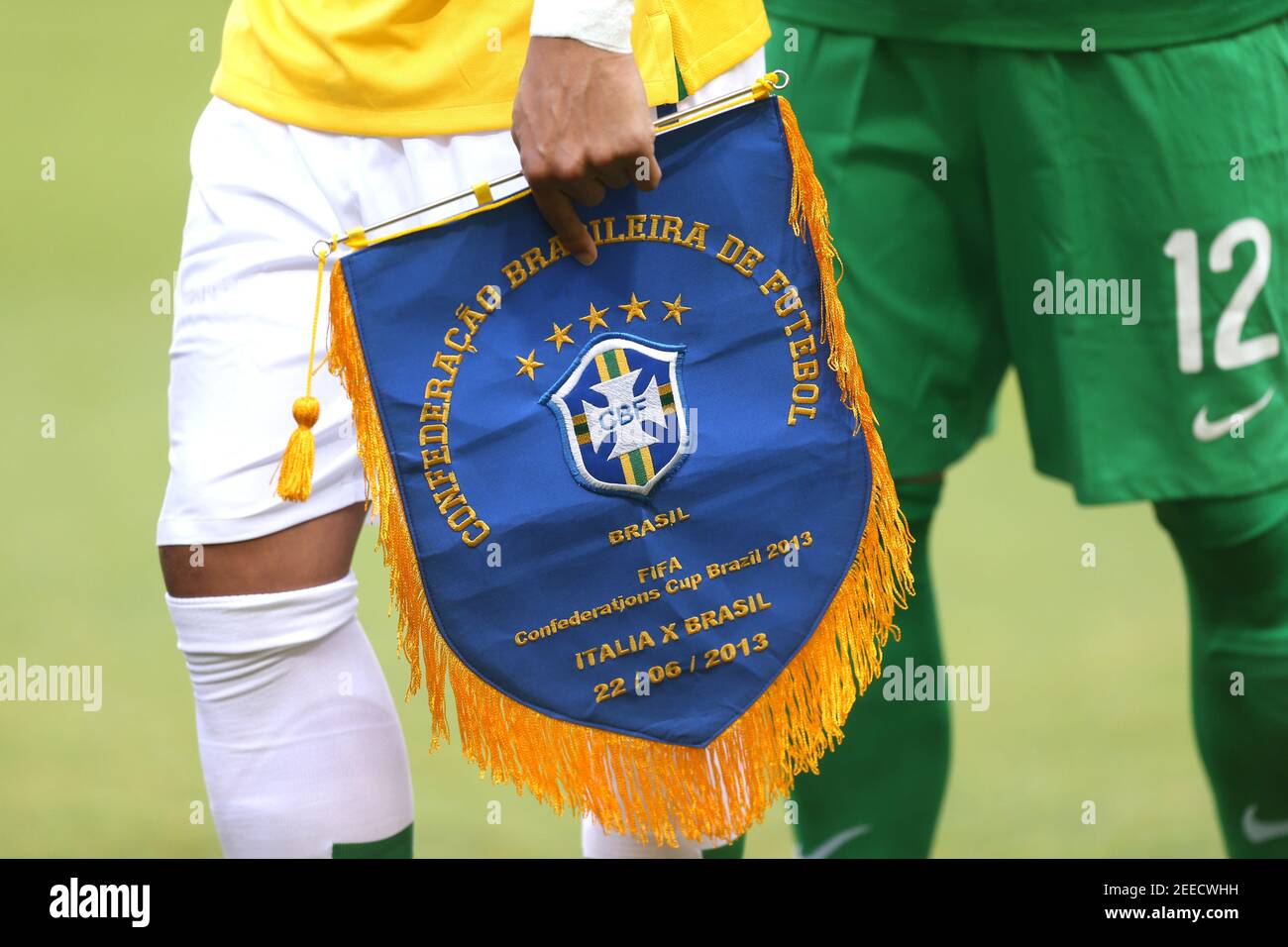 Football - Italy v Brazil - FIFA Confederations Cup Brazil 2013 Group A - Arena Fonte Nova, Salvador, Brazil - 22/6/13  General view of the Brazil pennant  Mandatory Credit: Action Images / Carl Recine Stock Photo