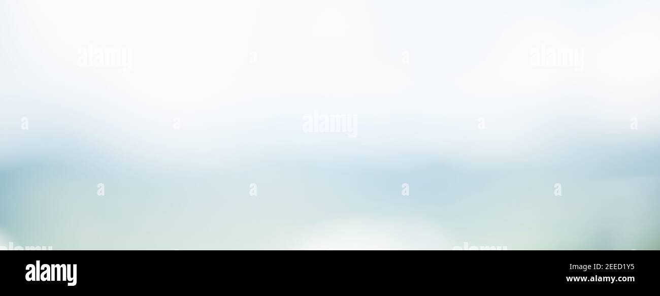 Abstract simple clean blur white gray and light blue background - horizontal panoramic web banner Stock Photo