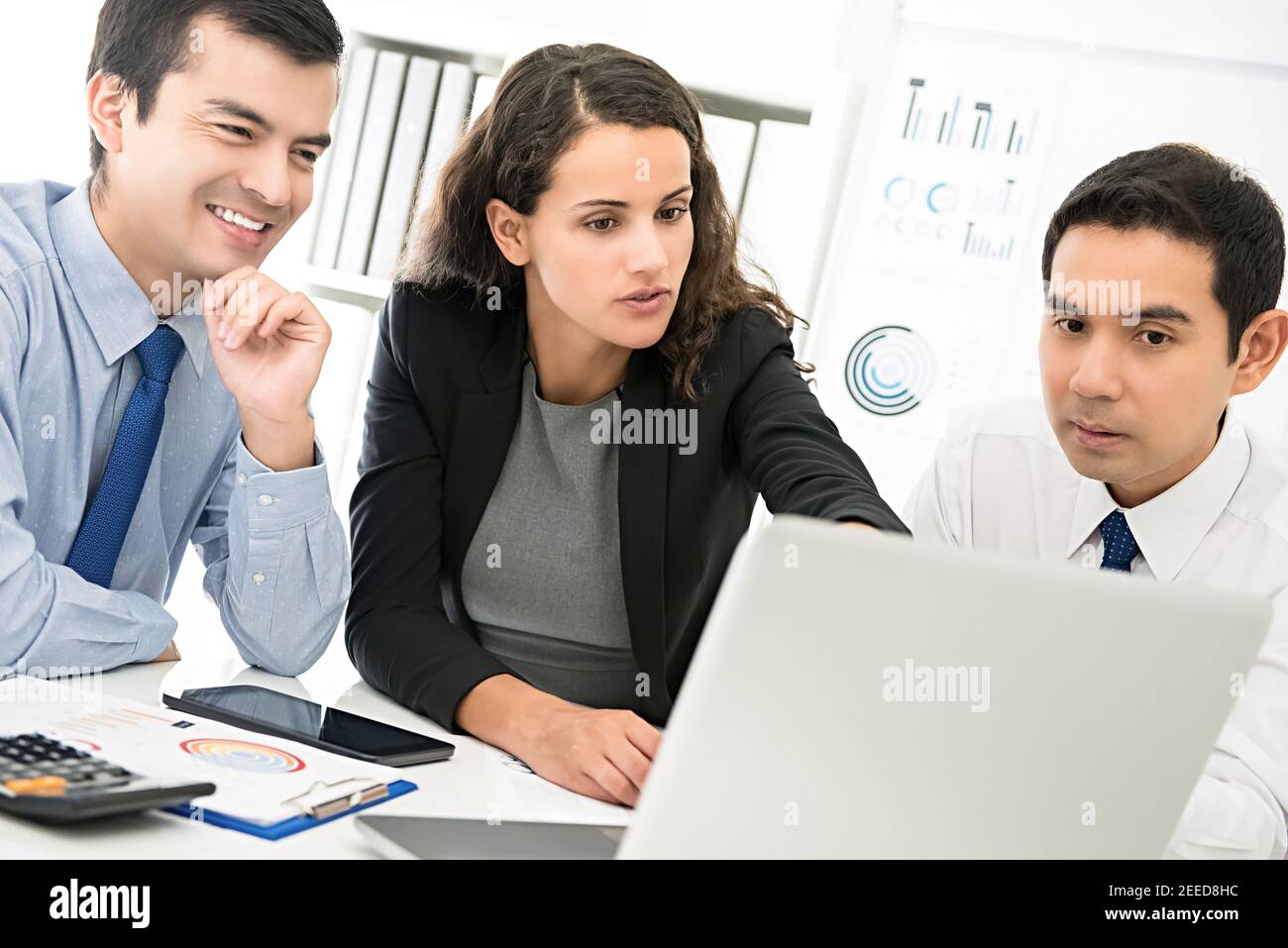 Business woman leader training her team about work at the meeting room in the office Stock Photo