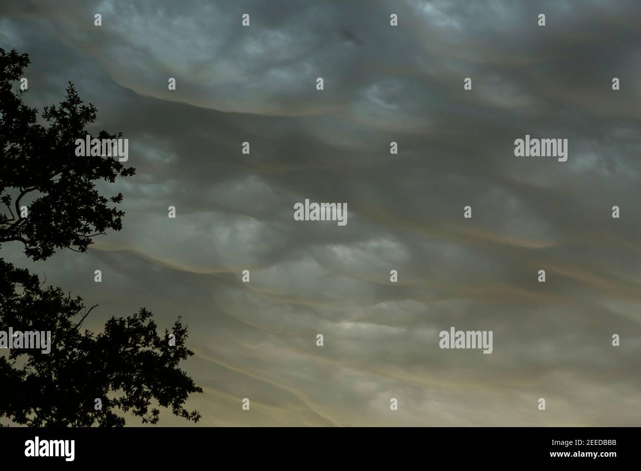 Dramatic grey clouds at sunset, Kent Stock Photo