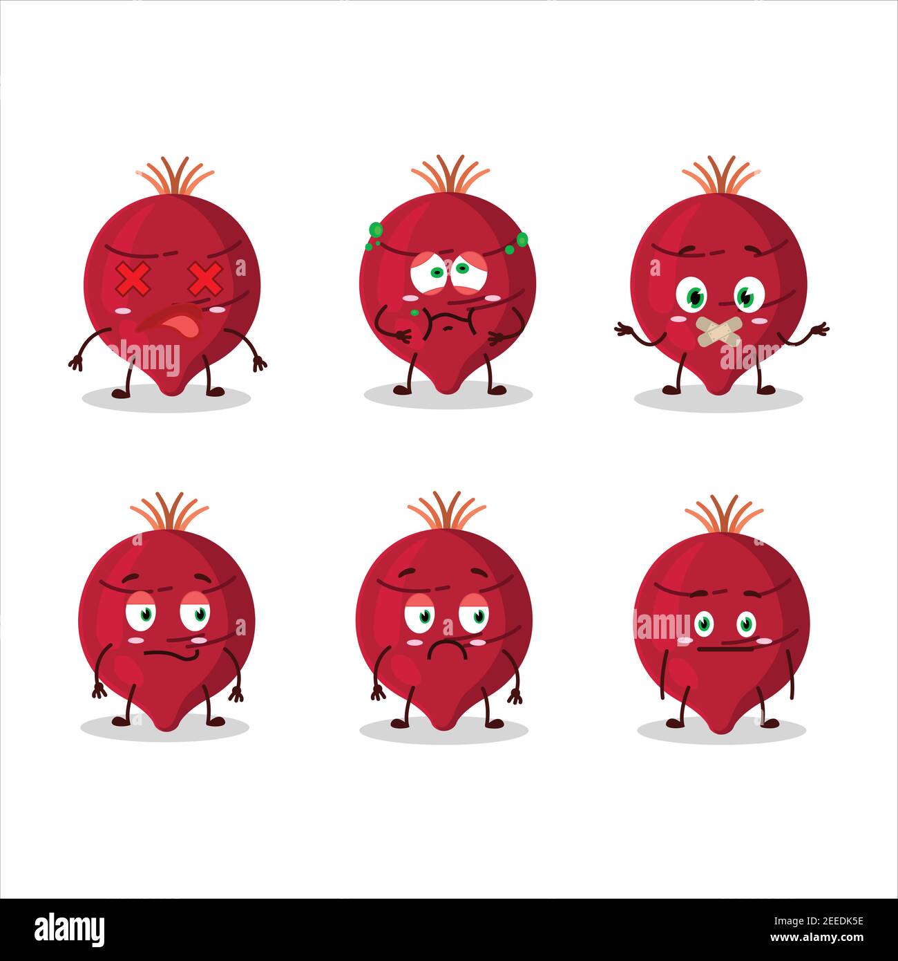 Beet cartoon in character with nope expression. Vector illustration Stock Vector