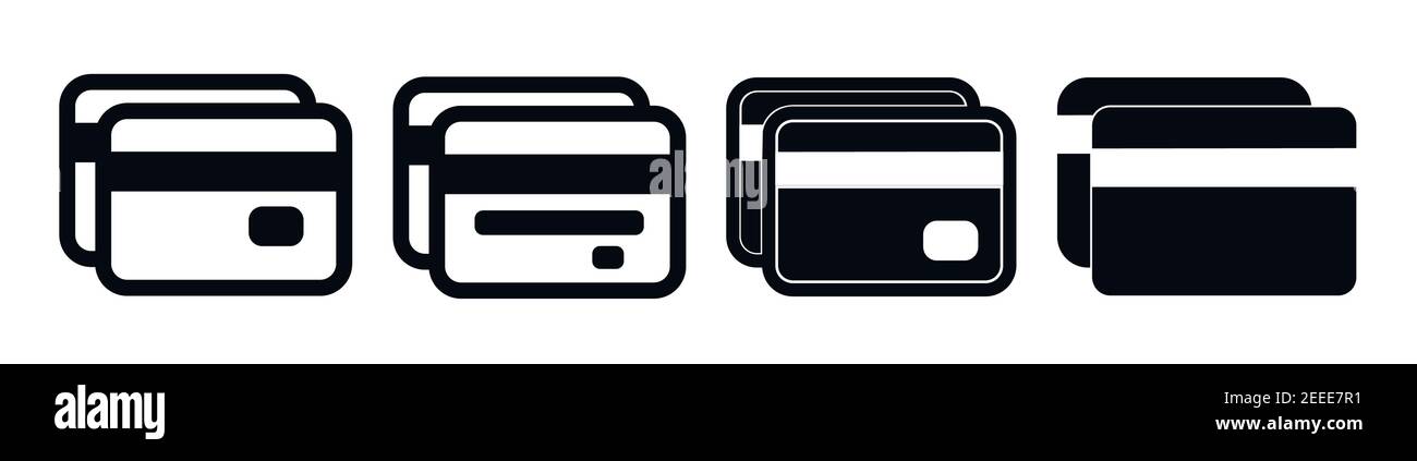 Credit Card Vector Icon Set Isolated on White Stock Vector Image & Art ...