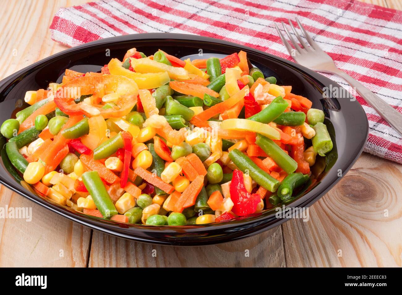Mexican Mix of Vegetables. Tomatoes, Beans Celery Root Green Stock Photo
