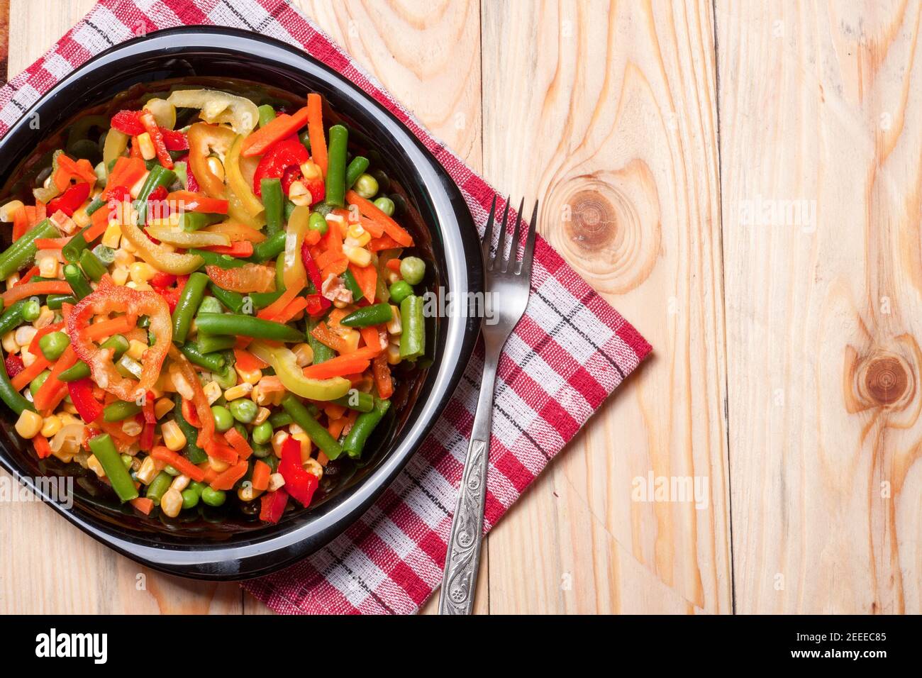 Mexican Mix of Vegetables. Tomatoes, Beans Celery Root Green Stock Photo