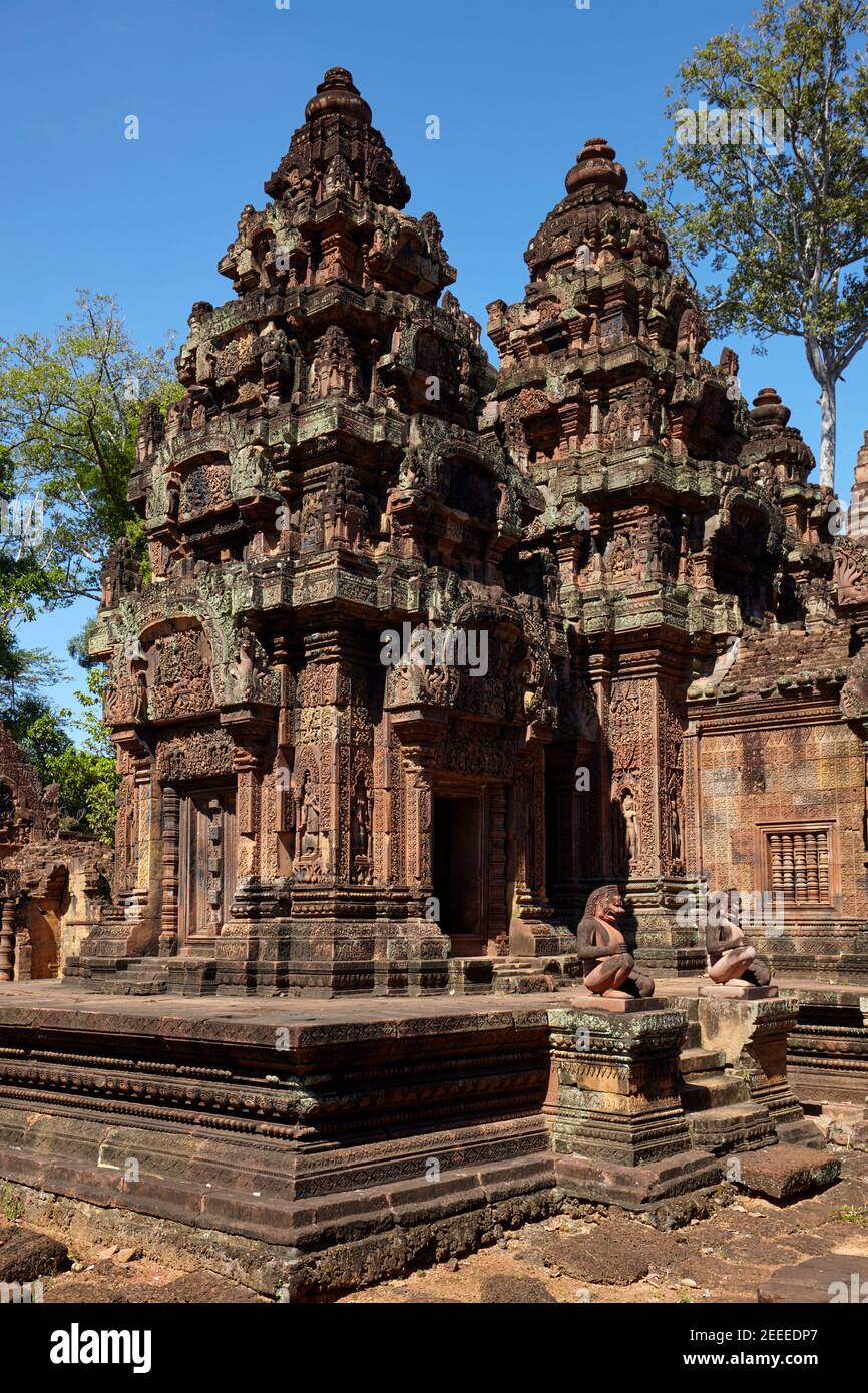 Banteay Srei temple, Angkor, Siem Reap, Cambodia Stock Photo