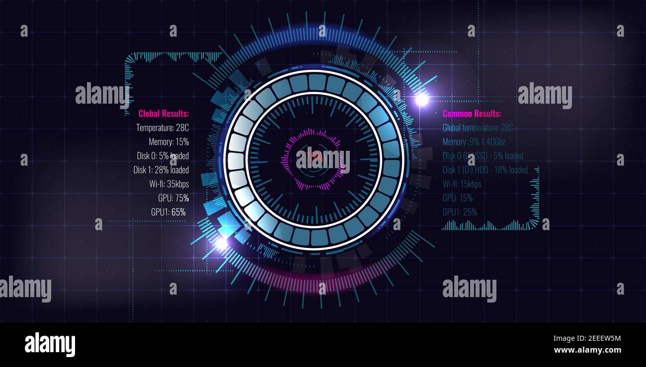 Abstract hud ui virtual sci fi interface background. Vector ...