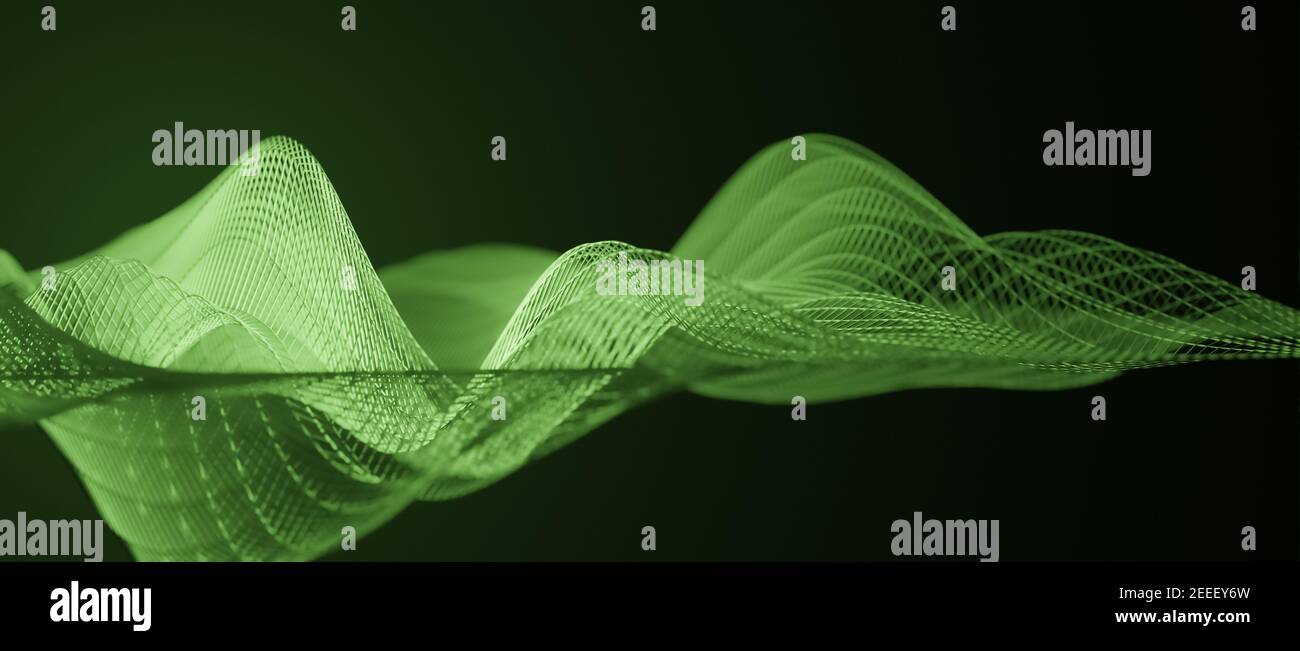 Abstract green neon waves frame hi-res stock photography and images - Alamy
