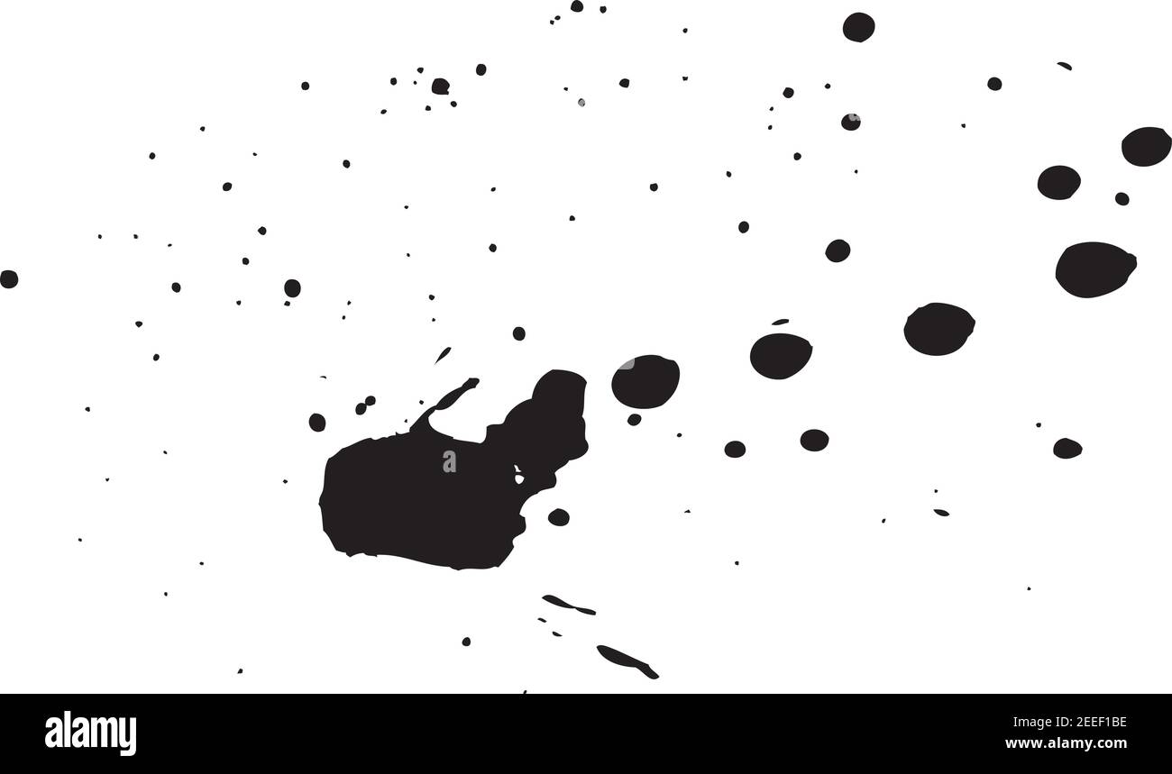 Vector illustration of a black ink splatter on a white background Stock