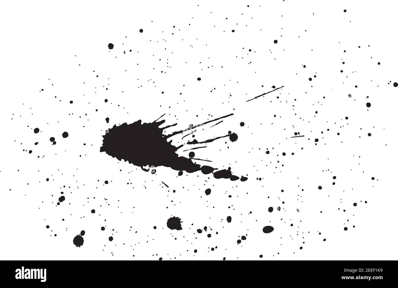 Vector illustration of a black ink splatter on a white background Stock