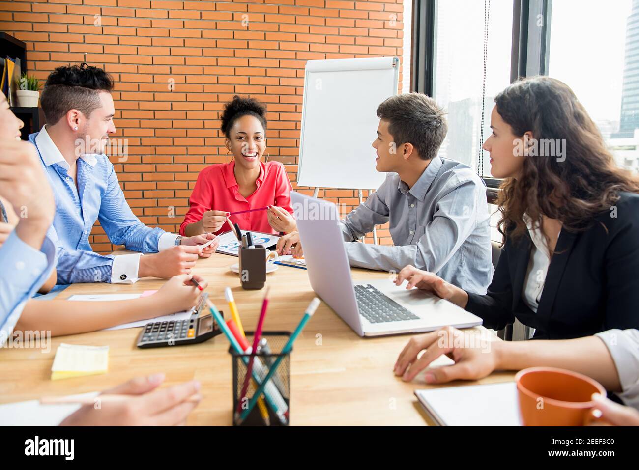 Group of multiethnic business people in the meeting Stock Photo