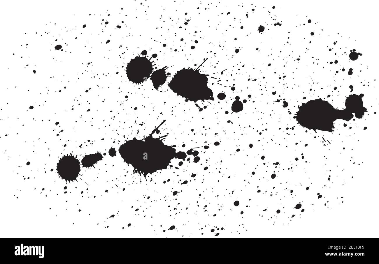 Vector illustration of a black ink splatter on a white background Stock ...