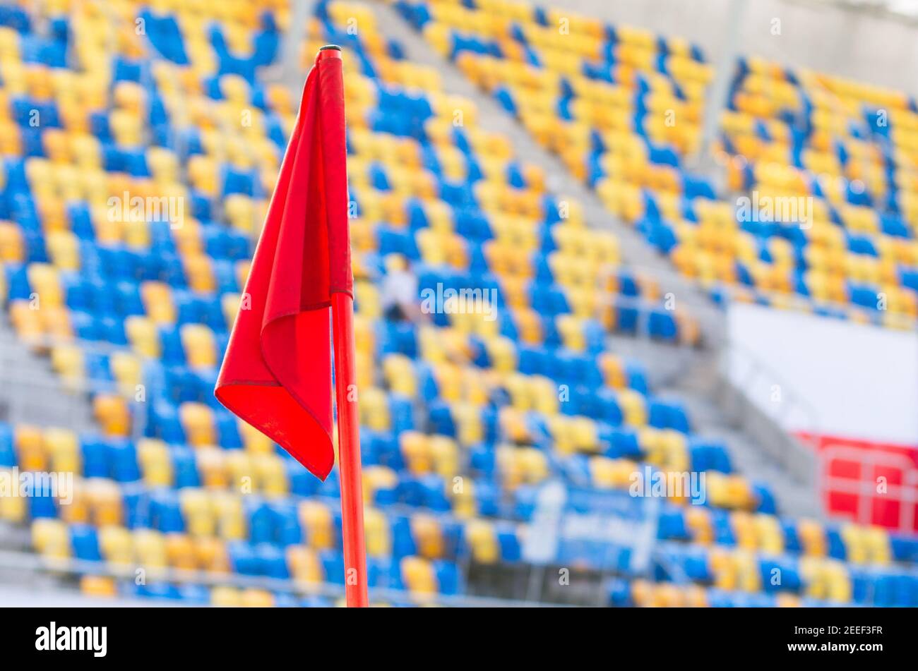 line judge with the flag during the match Stock Photo