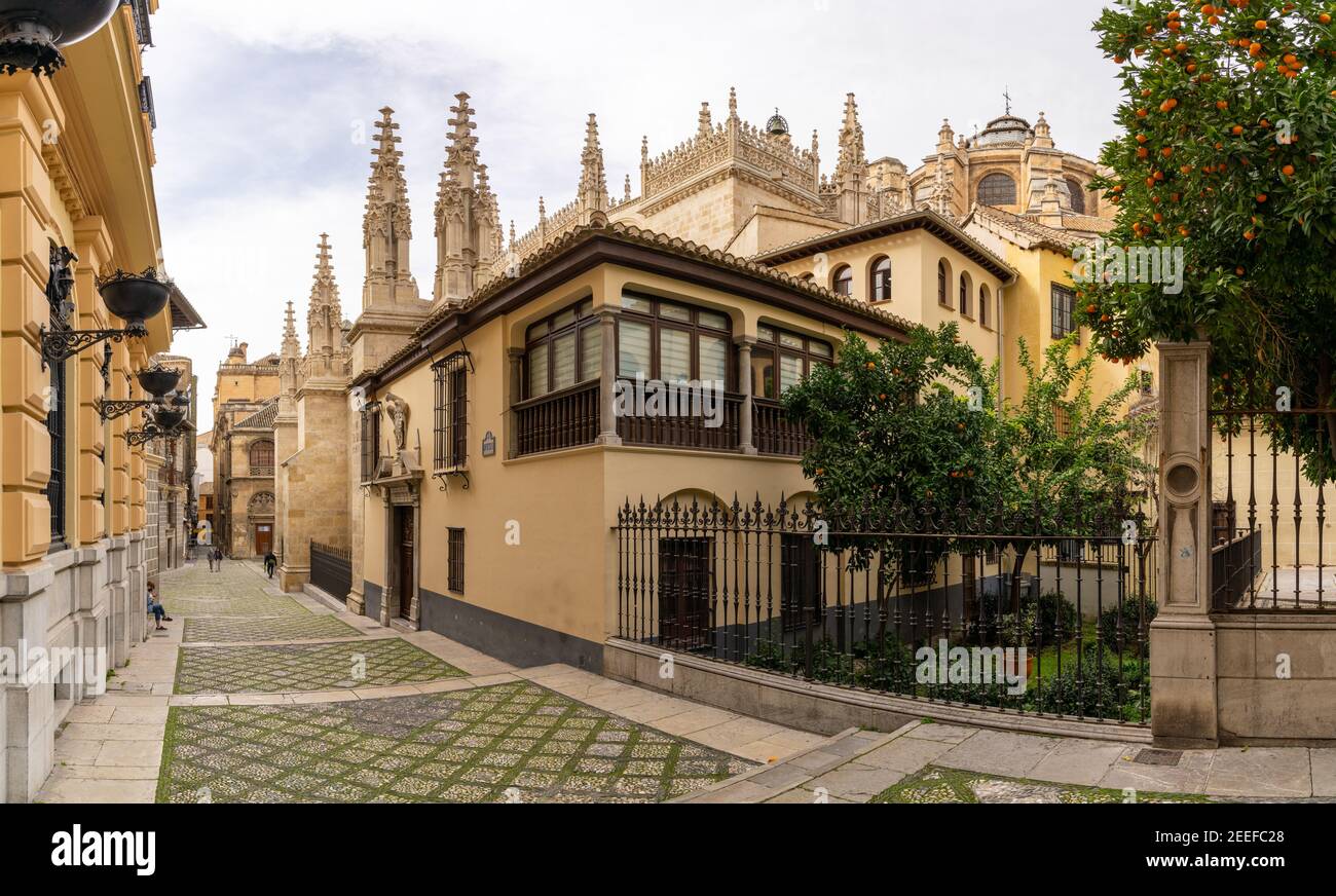 Granada, Spain 4 February, 2021 view of the cathedral in the city
