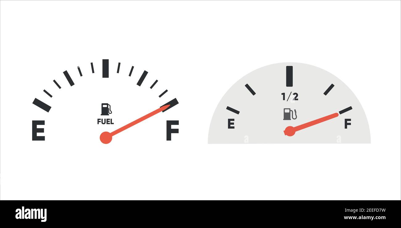 Fuel full gauge icon. Gasoline indicator. Fuel indicator. Vector Stock Vector