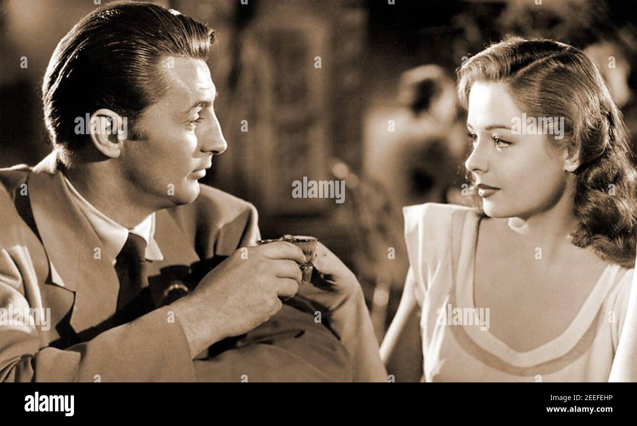 OUT OF THE PAST aka Build My Gallows High 1947 RKO Radio Pictures film with Jane Greer and Robert Mitchum Stock Photo