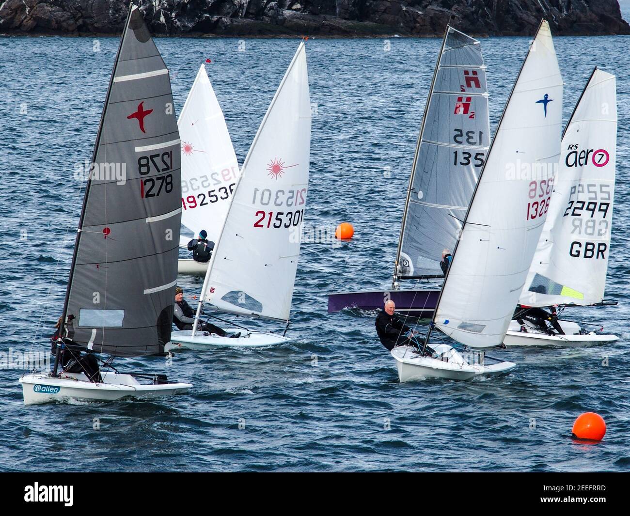 Start of Sailing Dinghy Race at North Berwick Stock Photo Alamy