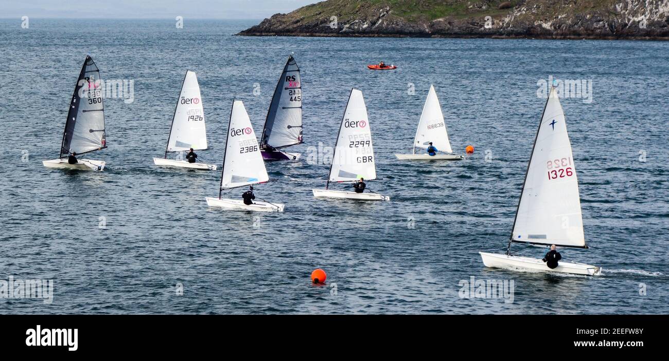 Start of Sailing Dinghy Race at North Berwick Stock Photo Alamy