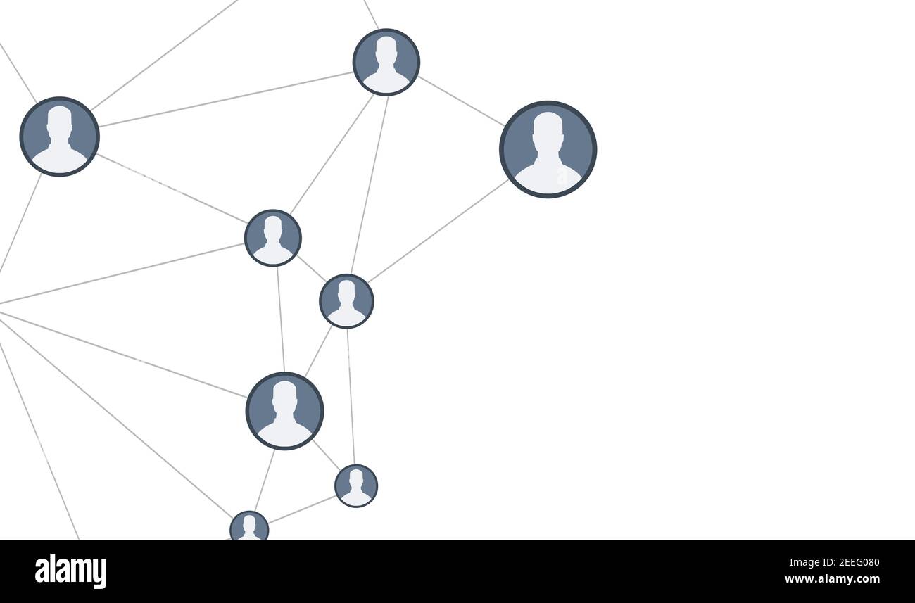 Abstract social network scheme, which contains people icons connected