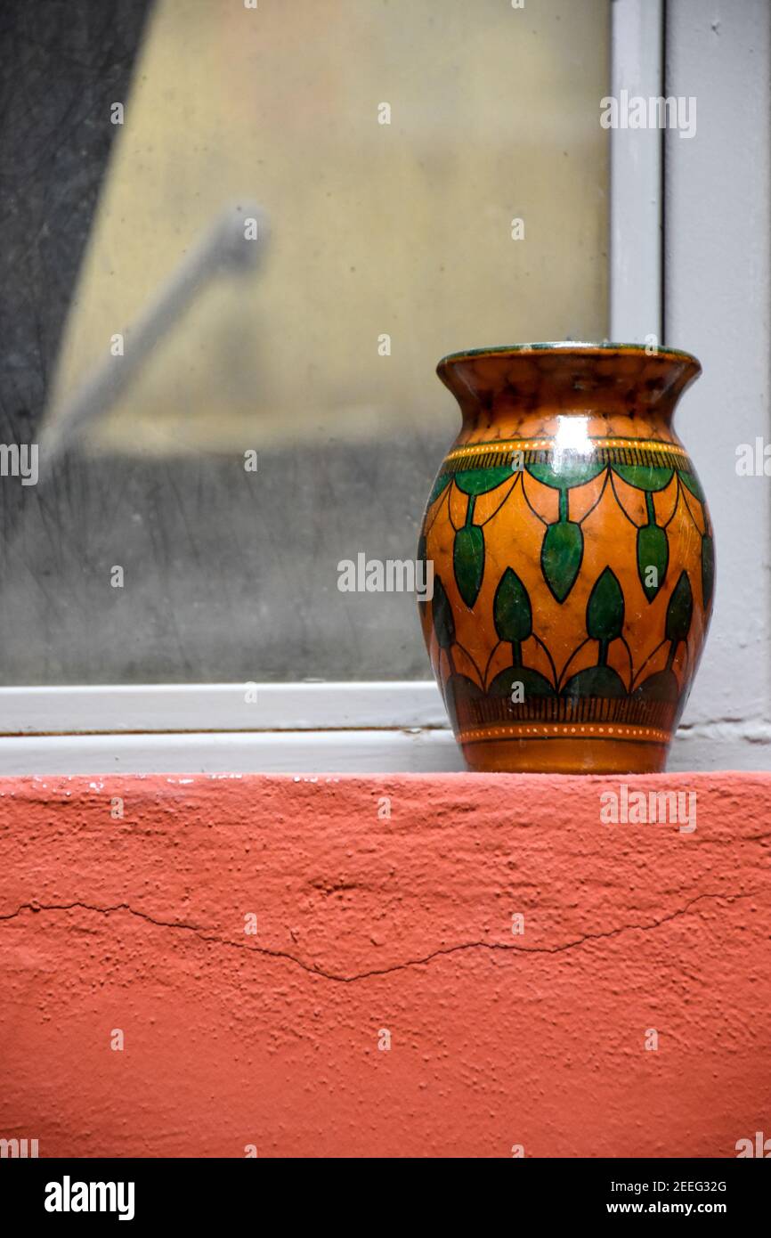 handmade old ceramic vase Stock Photo