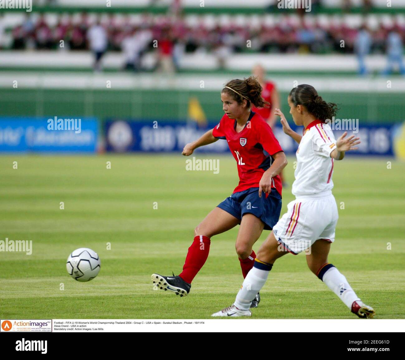 Football - FIFA U19 Women's World Championship Thailand 2004 - Group C -  USA v Spain - Surakul Stadium , Phuket - 18/11/04 Alexa Orand - USA in  action Mandatory credit: Action Images / Lee Mills Stock Photo - Alamy