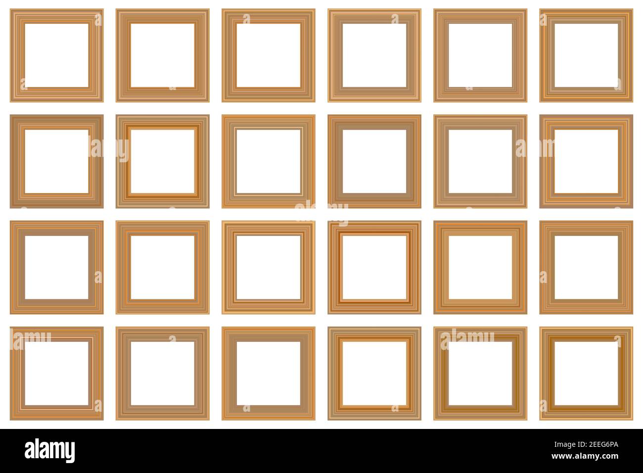 Big set of squared vintage gold frame for your design. Vintage cover. Place for text. Vintage