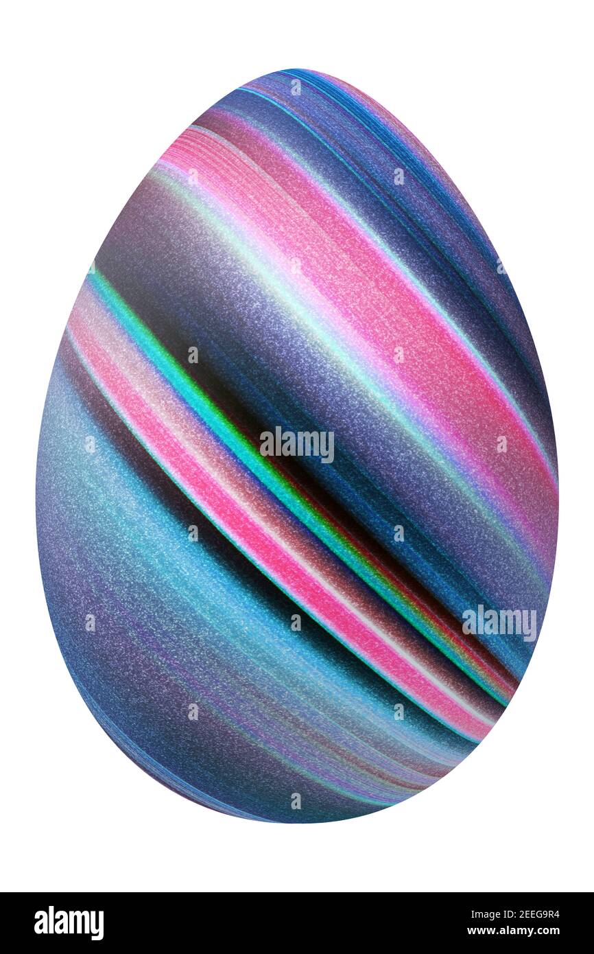 Modern Colorful Easter Egg, multicolored Egg, Clipping path Stock Photo