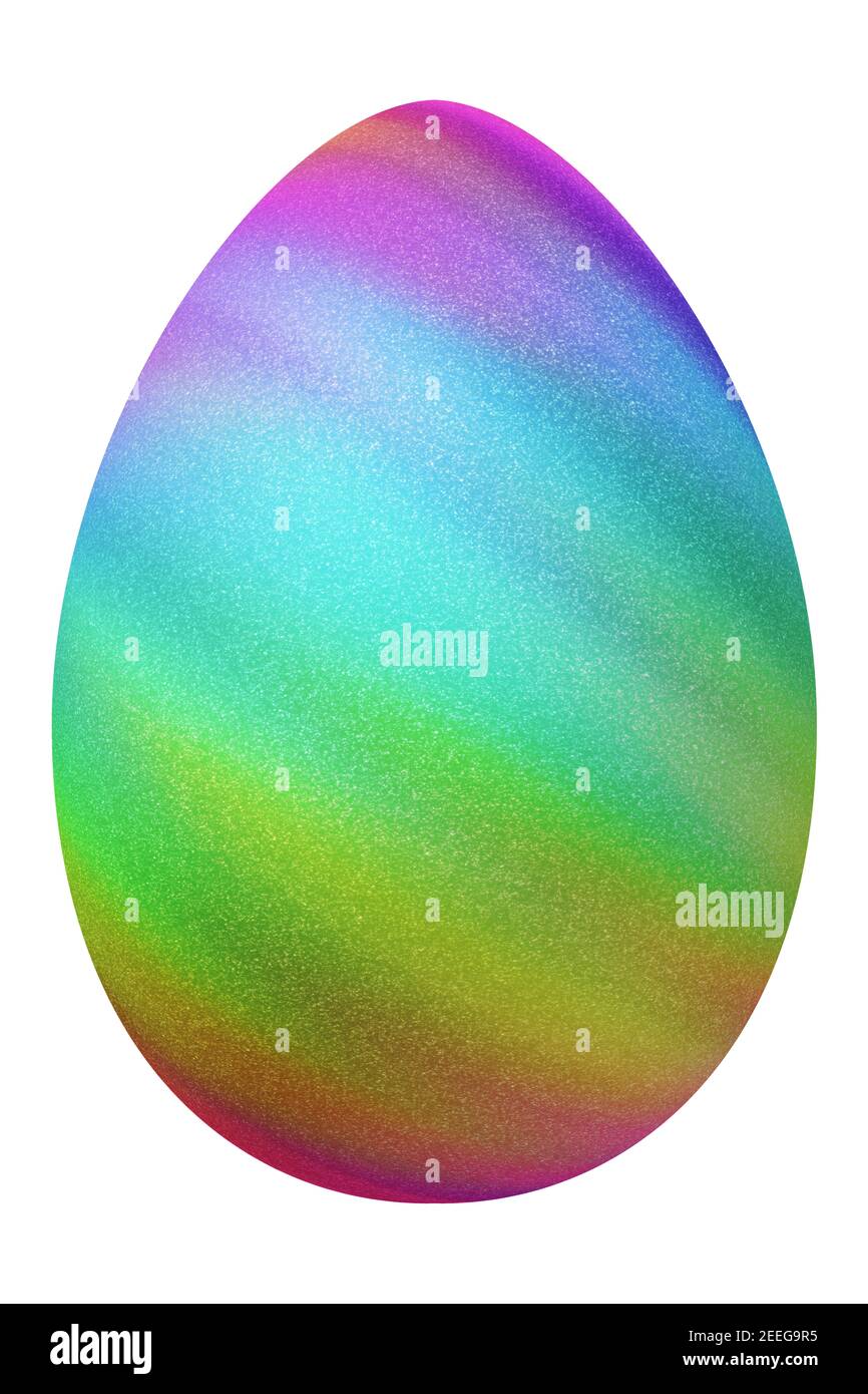 Modern Colorful Easter Egg, multicolored Egg, rainbow, Clipping path Stock Photo