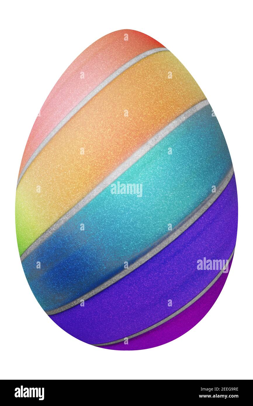 Modern Colorful Easter Egg, multicolored Egg, Clipping path Stock Photo