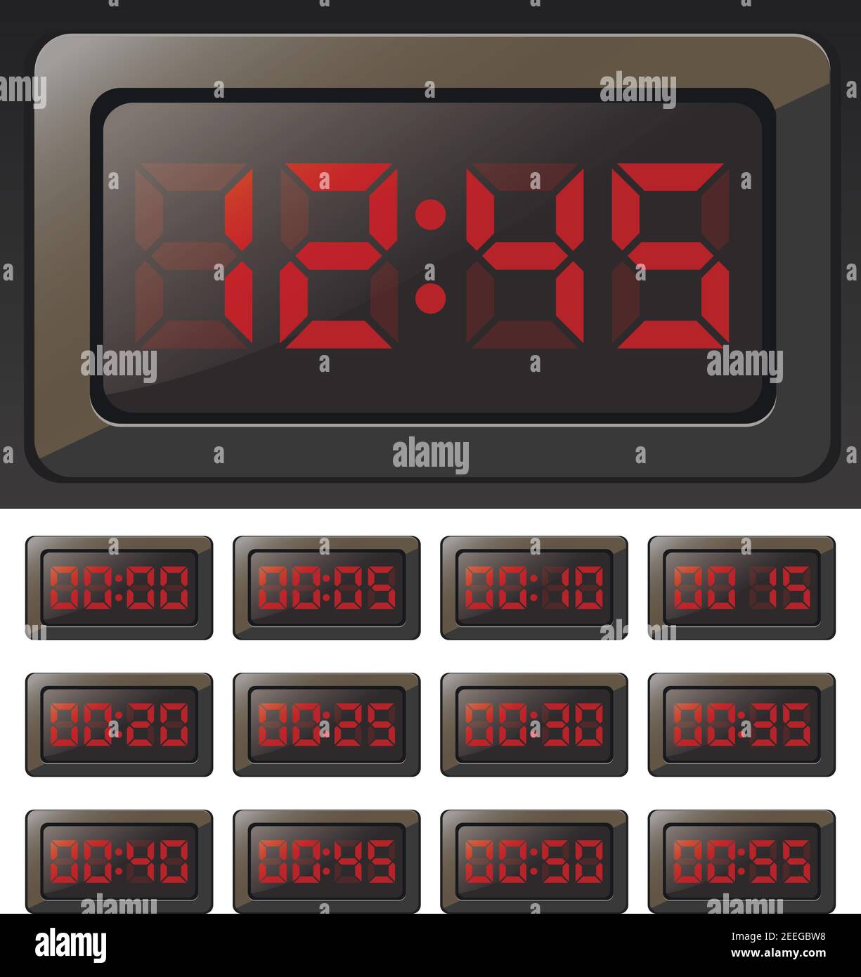 Digital clock and timers Stock Vector Image & Art Alamy