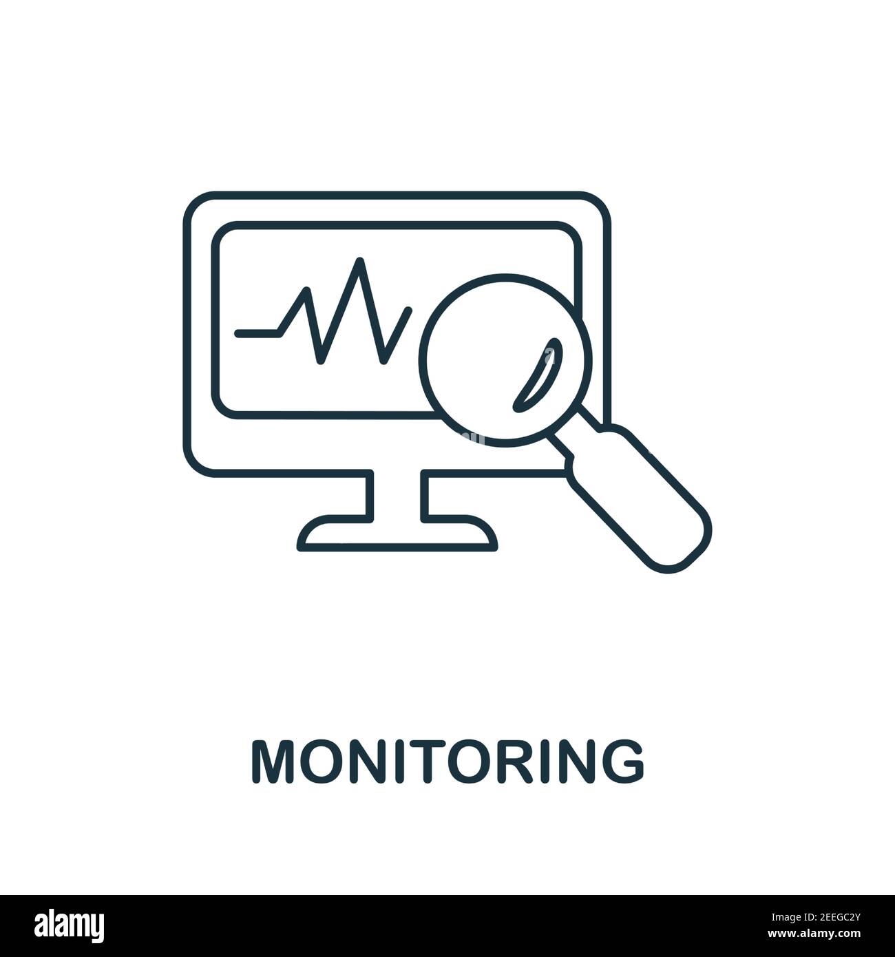 Monitoring icon. Simple element from security collection