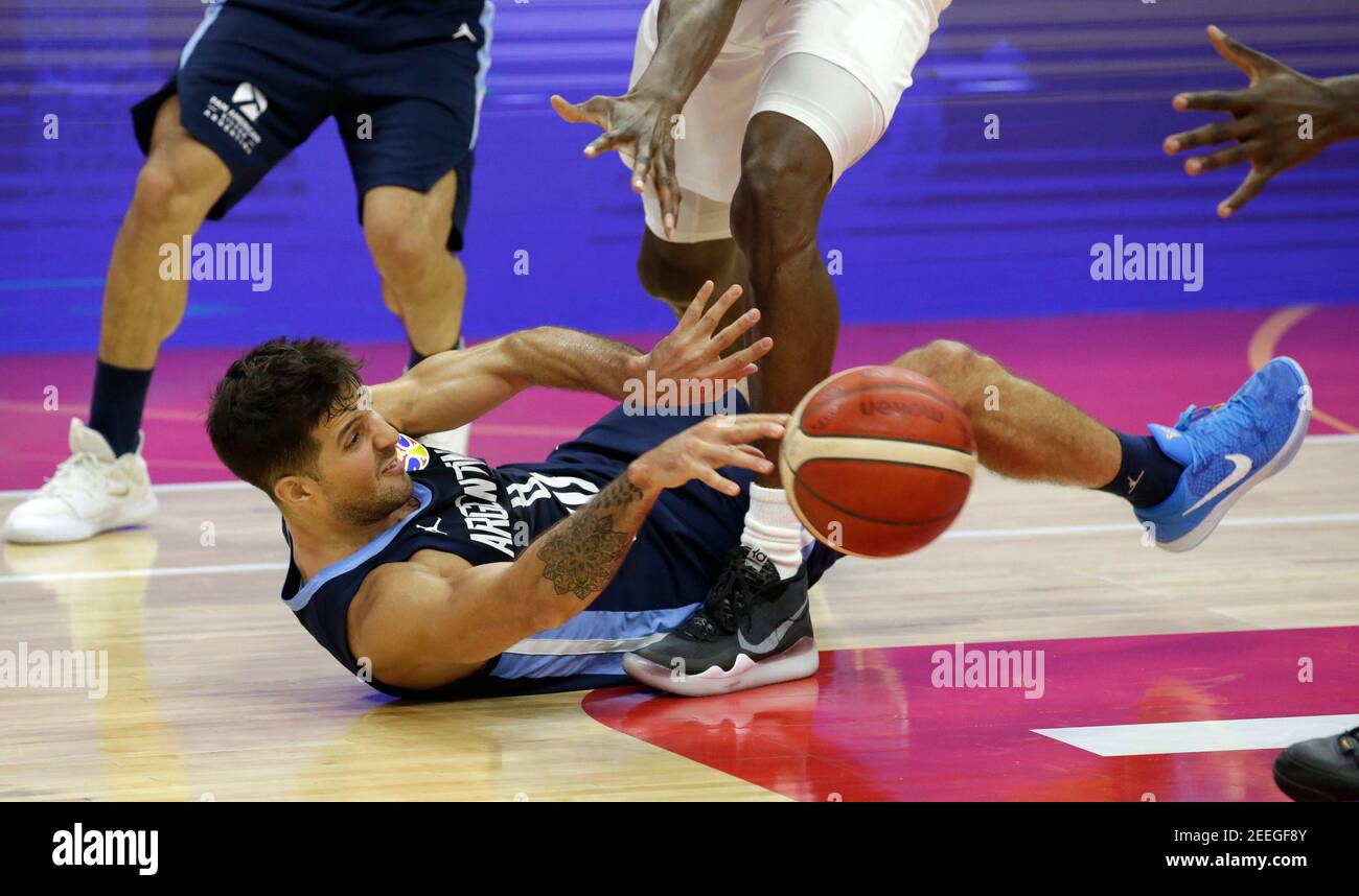 Basketball - FIBA World Cup - First Round - Group B - Nigeria v Argentina - Wuhan Sports Center, Wuhan, China - September 2, 2019  Argentina's Nicolas Laprovittola in action REUTERS/Jason Lee Stock Photo