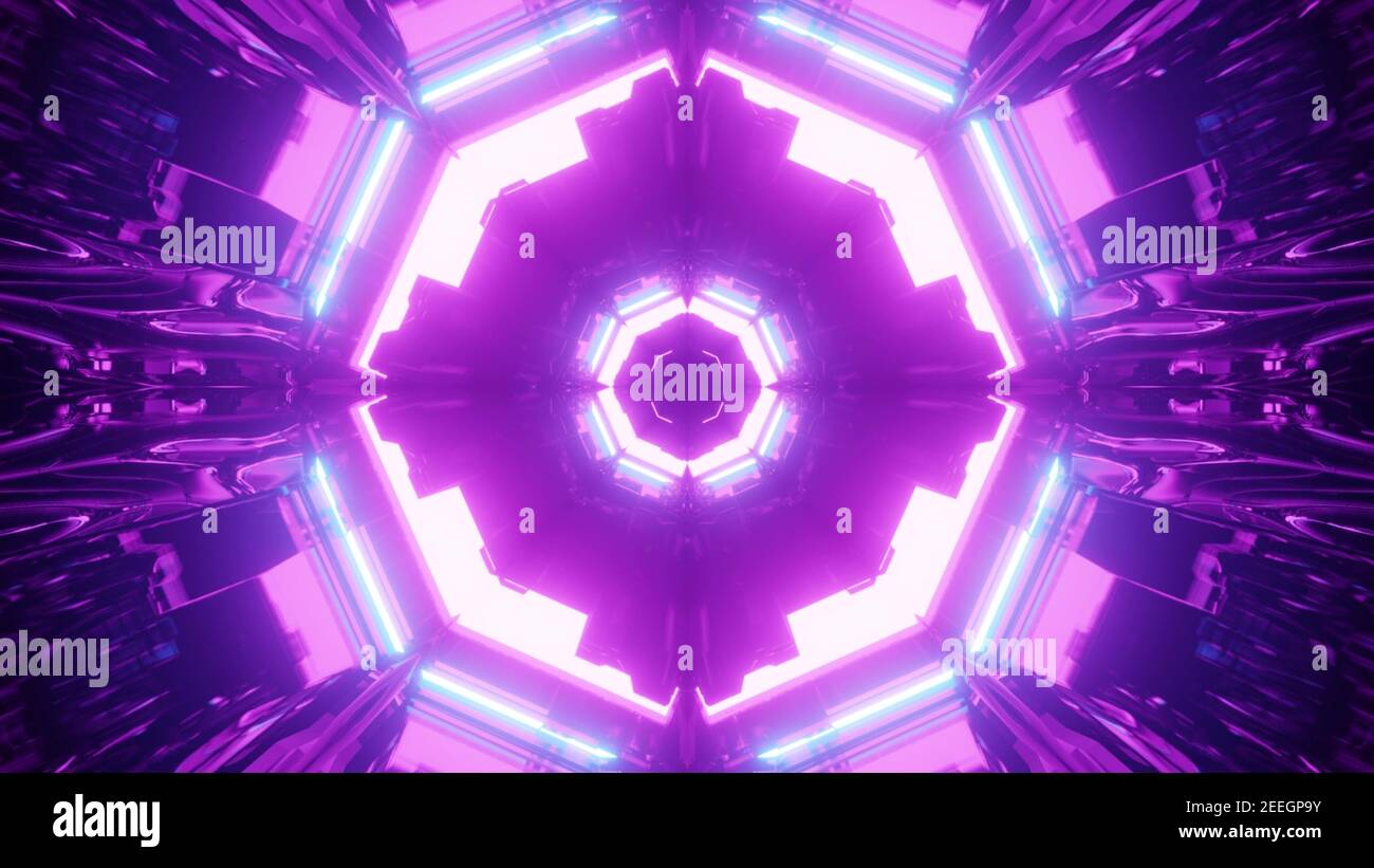 3d illustration of sci fi neon tunnel Stock Photo - Alamy