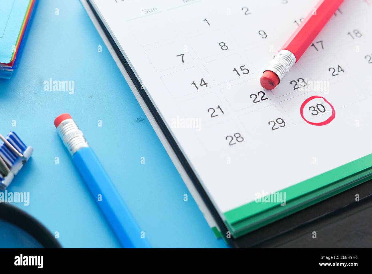 deadline concept with red mark on calendar date Stock Photo Alamy