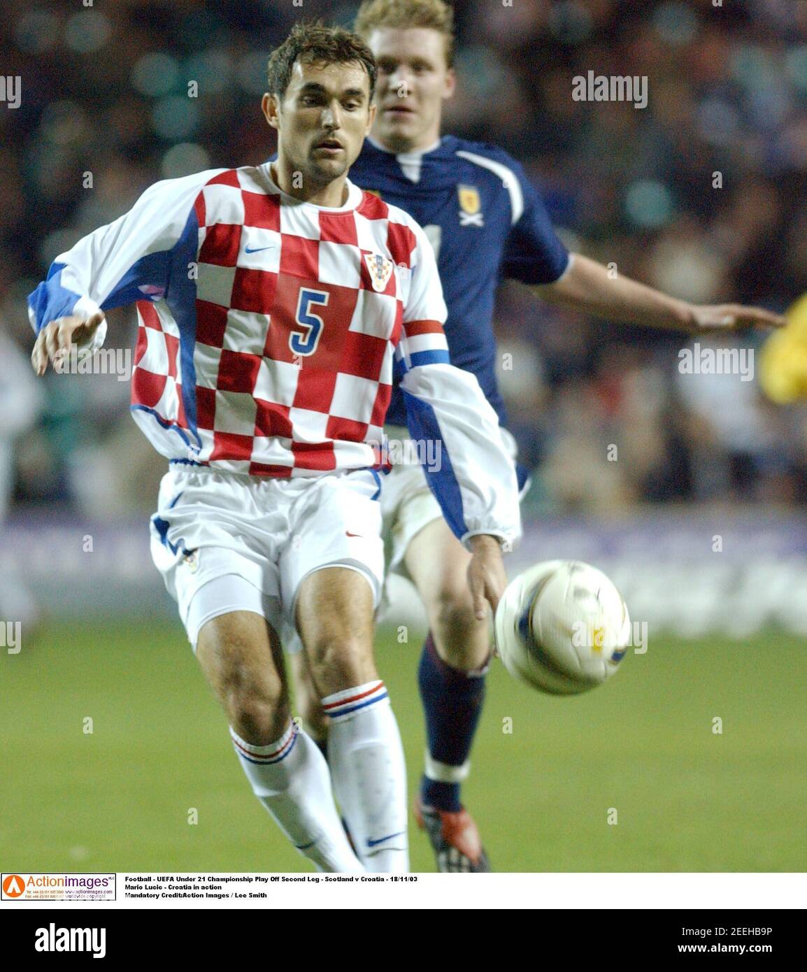 Football Uefa Under 21 Championship Play Off Second Leg Scotland V Croatia 18 11 03 Mario Lucic Croatia In Action Mandatory Credit Action Images Lee Smith Stock Photo Alamy