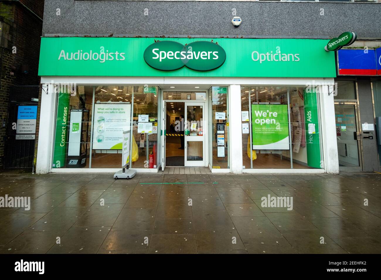 London- Specsavers opticians in Ealing Broadway, west London, a British optical retail chain Stock Photo
