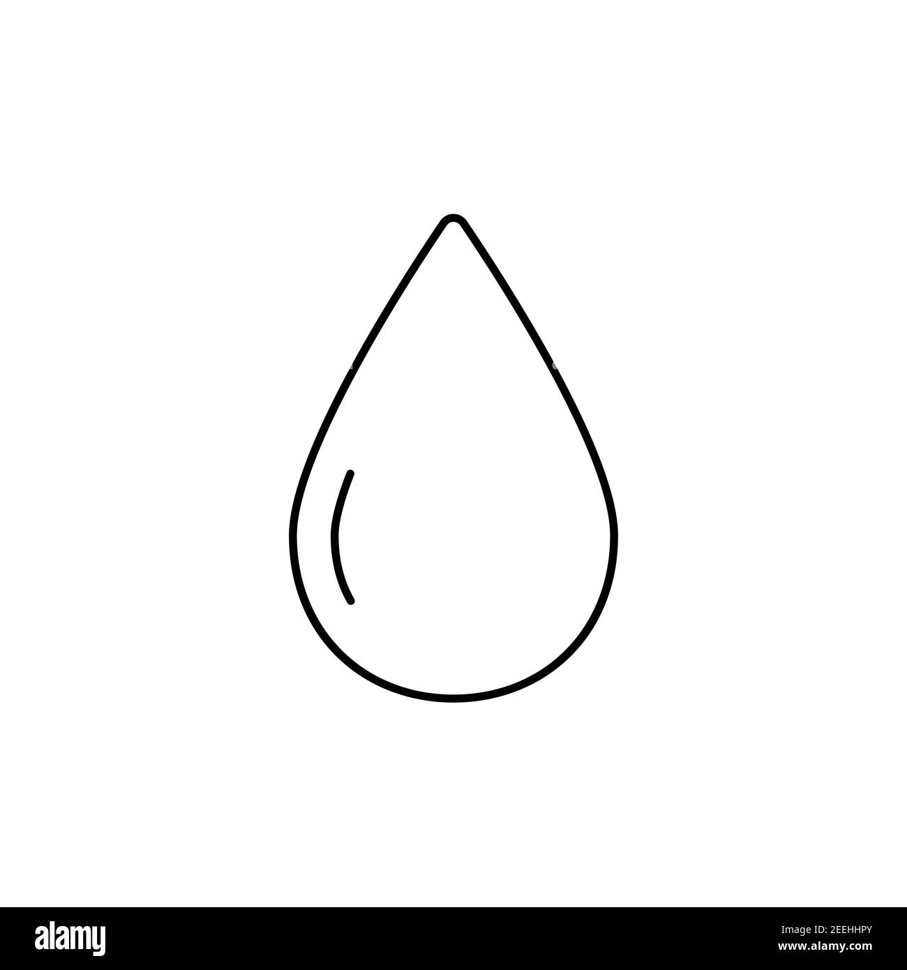 Drop line icon. Water, oil or blood drop black outline sign. Vector isolated on white Stock Vector