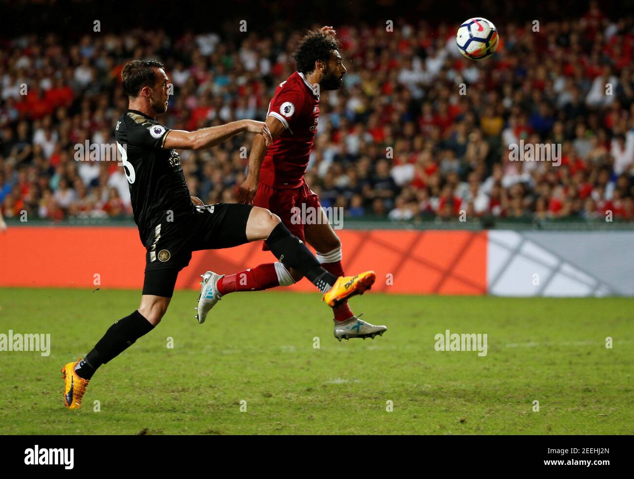 Soccer Football - Leicester City v Liverpool - Pre Season Friendly - The Premier League Asia Trophy - Final - June 22, 2017   Liverpool's Mohamed Salah scores their first goal    REUTERS/BOBBY YIP Stock Photo